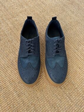 Cole Haan Navy Wingtip Derby with Gum Sole